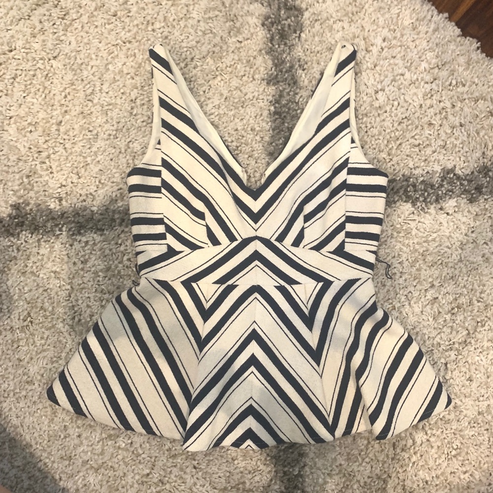 Anthropologie Maeve Stripe Peplum Top